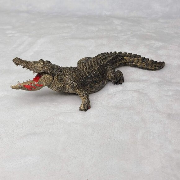 2014 Schleich Alligator Crocodile Collectible Toy Figure Movable Jaw 7" Retired - Picture 8 of 11